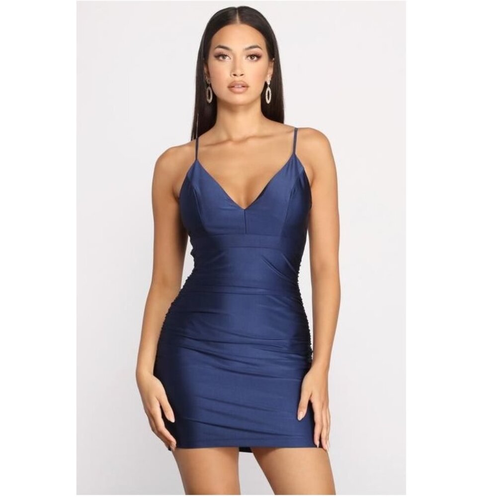 💯 Windsor Navy Blue Bodycon Mini Cocktail Dress (L) 💯